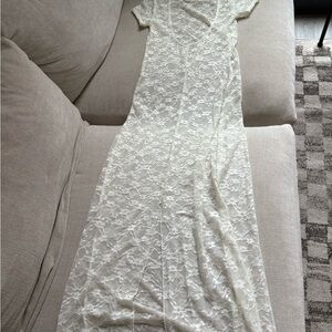 Elegant Lace Women’s Dress in Cream